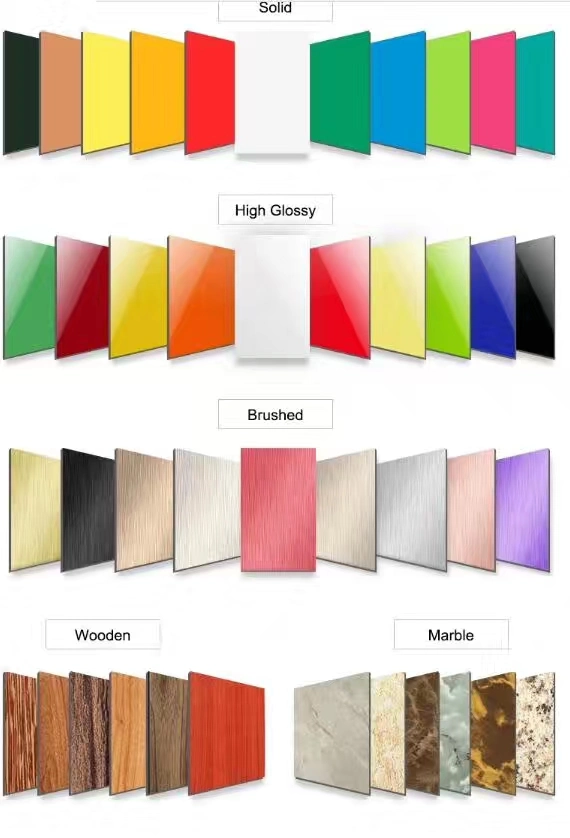 Lightweight Beautiful Pet Film Aluminium Composite Panel for Wall Decoration