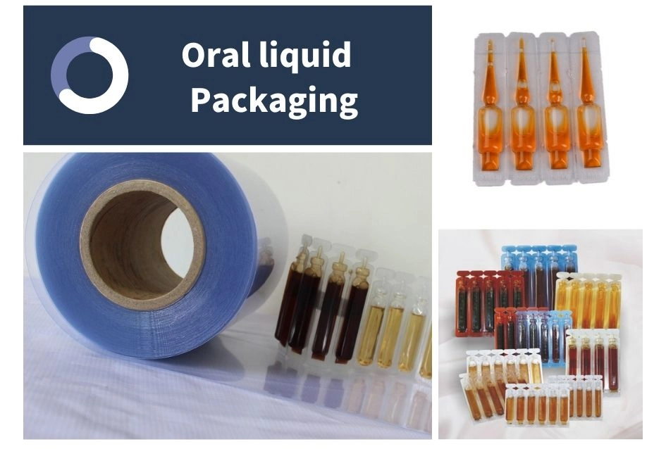 Pharmaceutical Transparent Color 0.25/0.05mm PVC/ PE Laminated Film for Oral Liquid Packing