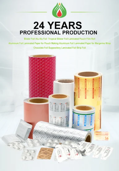 Emballage pharmaceutique, rouleau de film plastique imprimé personnalisé, papier d'aluminium laminé, feuille d'emballage Rollblister